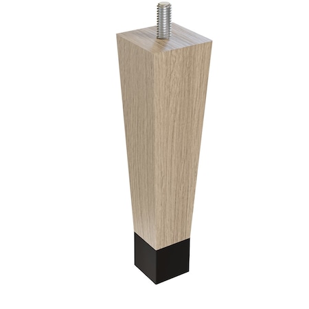 Designs Of Distinction 6" Square Tapered Leg with bolt and 1" Brushed Aluminum Ferrule - Walnut 01241006WLBA6
